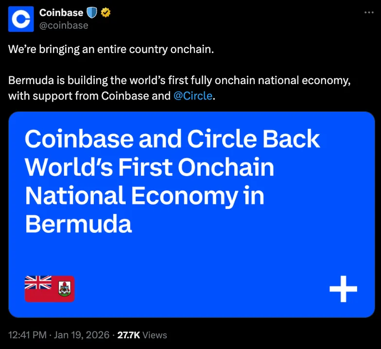 Coinbase, Circle, Economy, World Economic Forum, Bermuda