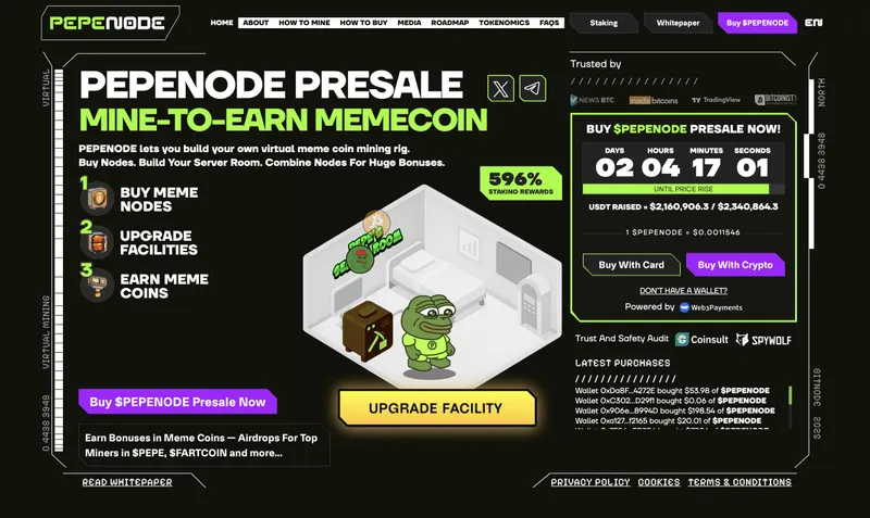 PEPENODE website - best new meme coin to buy.