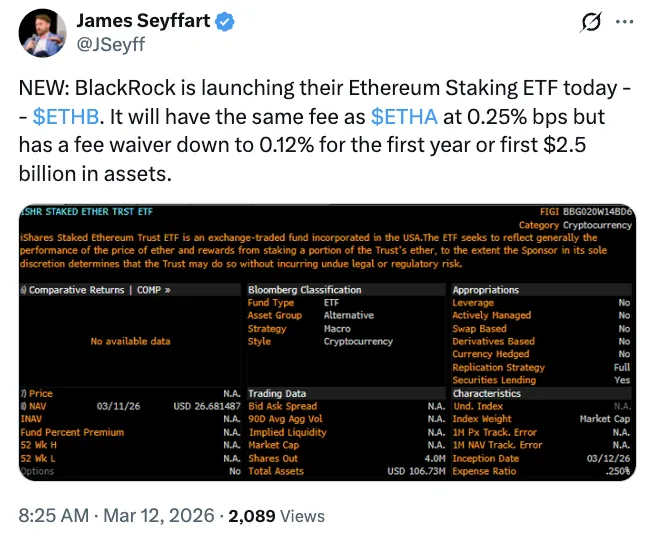 Ethereum, Staking, Ethereum ETF, BlackRock, Yields