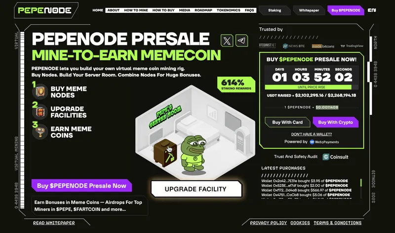 PEPENODE网站 - 加密货币价格预测。