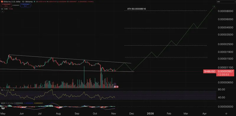 Shiba Inu price chart.