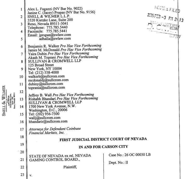 Coinbase, CFTC, United States, Nevada, Prediction Markets