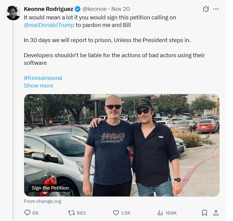 比特币社区发声支持赦免Samourai开发者请愿超3200份