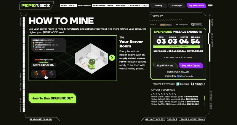 PEPENODE网站 - 最佳新 meme 币推荐