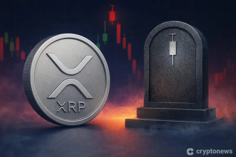 XRP价格下跌2.7%：罕见墓碑十字星形态显现警示信号