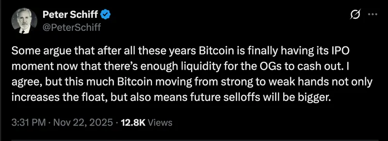 比特币流动性提升引发OG抛售，未来回撤风险加剧