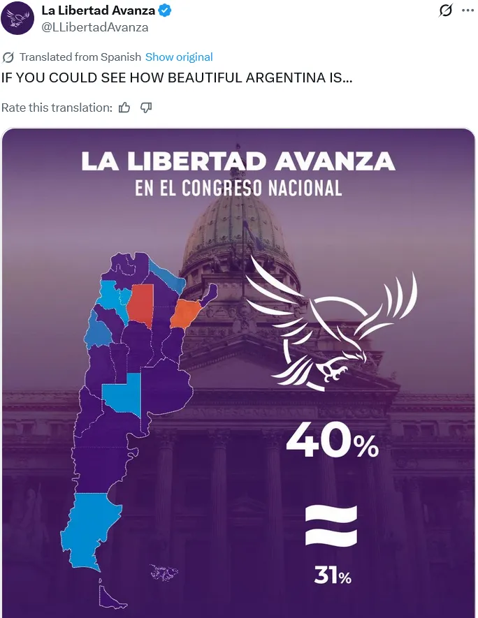 米莱政党赢得阿根廷中期选举加密货币政策再获支持