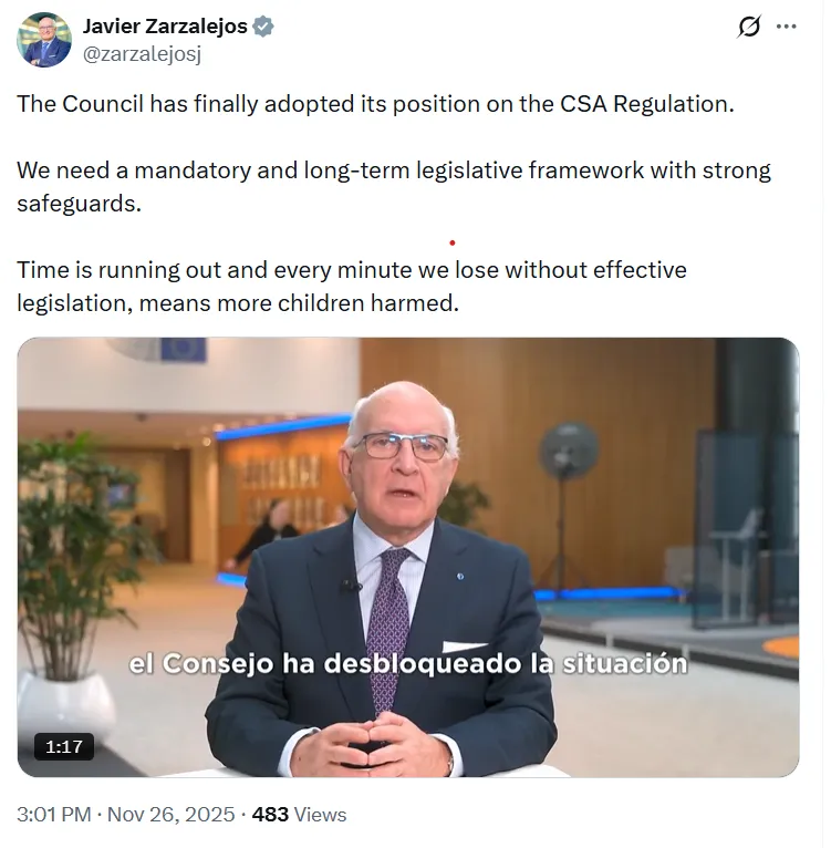 欧盟推进ChatControl立法以打击儿童性虐待材料