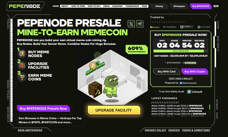 PEPENODE presale page - best altcoin to buy.