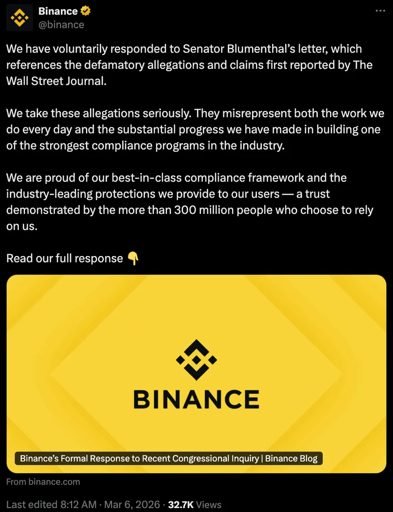 Senate, Iran, Cryptocurrency Exchange, Binance, Sanctions